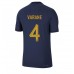 Cheap France Raphael Varane #4 Home Football Shirt World Cup 2022 Short Sleeve